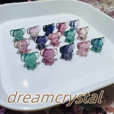 100pc Random Natural Fluorite Crystal Mini Carved Skull Quartz Reiki Healing picture