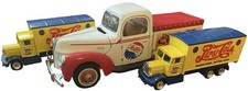 Vintage Pepsi Cola Diecast Truck Set Lot Of 3 Ford Delivery + 2 Box Trucks picture