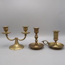 Lot of 3 Vintage Ornate Solid BRASS Candlesticks Candle Holders Japan picture