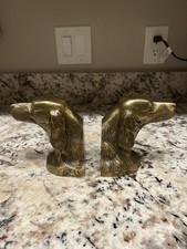 Vintage Cast Brass Irish Setter Hunting Dog Book Ends picture