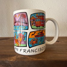 Vintage San Francisco Souvenir Mug Golden Gate Cable Car Fisherman’s Wharf picture