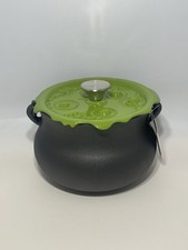 Smith and Clark Cast Iron Cauldron Pot with Green Bubbling Lid 4QT picture