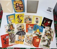 Vintage 1953 Unused Box of Greeting Cards 15 Mechanical Pop Up Barrel of Fun picture