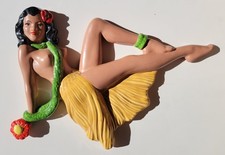 Vintage Hawaiian Art Pottery Nudie Pin-Up Hula Girl Wall Sculpture NUDE picture