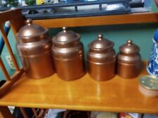 FOUR Revere Ware copper canister  made in Portugal. picture