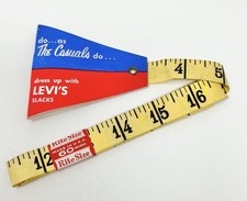Vintage Levi’s Slacks Rite Size 60” Advertising Cloth Tape Measure Fortel USA picture