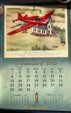 Vintage 1950 Airplanes Wall Calendar - “Sky Servant” picture