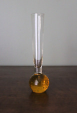 VINTAGE Knobler Czech Handblown Vase with Controlled Bubbles, Amber picture