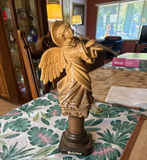 Vintage ANRI Carved Wood Angel Playing Horn 8.5 in limited edition #45/250 picture