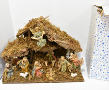 Vintage Fontanini Large 13 Piece Stable Christmas Nativity Set Italy 174/12NL picture