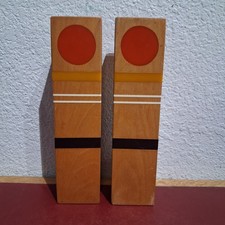 Vintage Robert McKeown Salt & Pepper Shakers MCM Walnut & Bakelite 7.5