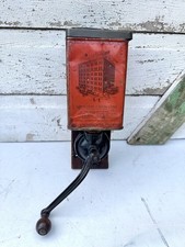 antique wall mounted advertising coffee grinder lithograph grand union tea NY picture