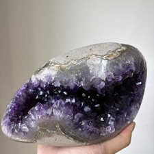 8.8LB A+Large Dark Purple Amethyst Pocket Geode Cave Crystal Specimen Healing picture