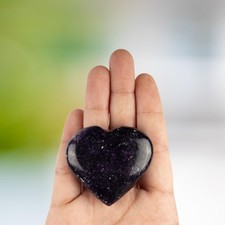 Lepidolite Heart Shape Crystal Palm Stone, Polished Stone, Spiritual Gift picture