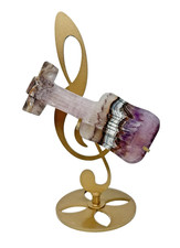 Amazing 5” Amethyst Agate Crystal Guitar With a Beautiful Stand picture