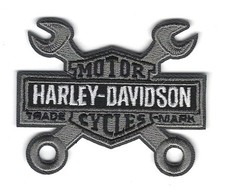 Harley Davidson Motorcycles Iron On Patches Wrench Logo Design 3