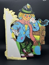 Vintage Scarecrow Paper Decortion with Crepe Paper Honeycomb Corn and Pumpkin picture