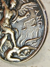 ANTIQUE 18TH ST MICHAEL JAMES THE GREATER OUR LADY OF PILLAR BRONZE MEDAL picture
