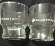 Vintage Eastern Air Lines Drinking Glasses Set of 2 Original Airline Barware picture