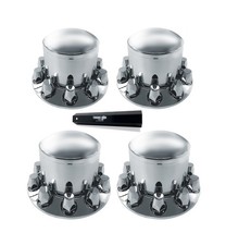 Torque 4 Pack Rear Axle Wheel Cover 33mm Lug Nut Cover for Semi Truck | Chrom... picture