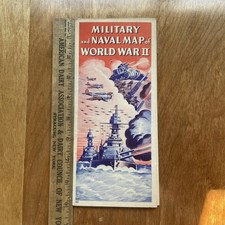 1942 Rand McNally Military and Naval Map of World War II Folding Brochure picture