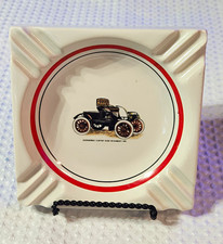 Porcelain Ashtray with 1901 Oldsmobile Runabout Drawing in Center, Square picture
