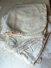 LOT of 4  Antique-Vintage MUSLIN Laundry?  Bags,  Feed Sacks? Primitive,  Farm picture