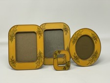 Vtg Set of 4 Bucklers Fifth Ave NY Enamel Floral Picture Frames With Swivel Back picture