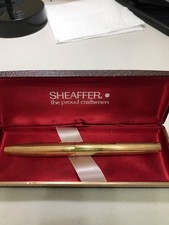 VINTAGE 1974 GOLD SHEAFFER WHITE DOT FOUNTAIN PEN/12K GF/14K GOLD NIB/EXCELLENT picture