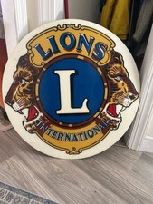 Vintage Lions Club International 30” Metal Sign Service Community Organization picture