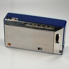 BULOVA  2 Band Transistor Radio - Model 2YC-23 - Blue - PARTS OR REPAIR picture