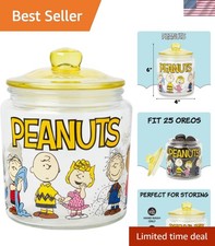 Official Peanuts Glass Cookie Jar Featuring Snoopy & Friends - 6