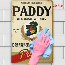 Vintage Paddy Old Irish Whiskey Tin Metal Signs Home Décor Wall Art 8x12  picture