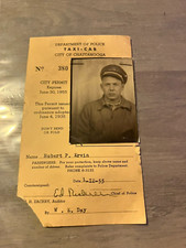 VTG 1955 Chattanooga Tennessee TN Cab Driver Photo ID Permit picture