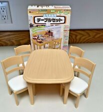 2006 RE-MENT Kitchen TABLE & Four CHAIRS Light Wood Puchi Barbie Doll 6:1 Scale picture