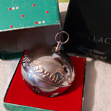 Wallace Limited Edition 2012 Annual Sleigh Bell Silver  Metal in Box solid picture