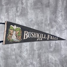 Vintage Bushkill Falls PA Souvenir Flag Pennant Pennesylvania Waterfall 30