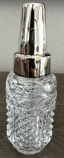 Vintage Glass Baby Bottle Silver Tone Cap 6.50