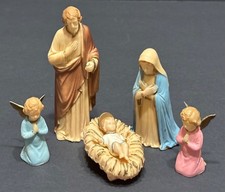 ARA Vintage Plastic Nativity Set *READ* HongKong Mary Joseph Baby Jesus 2 Angels picture