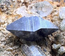351 CT. Full Terminated Anatase Bunch Crystals W Quartz On Matrix - PAK picture