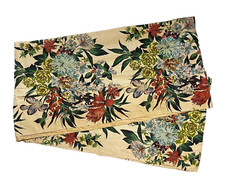2 Vintage Antique Drapes Panels Curtains Tropical Vibrant Floral Pattern 1930s picture