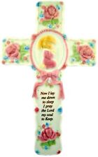Children's Hanging Porcelain Bedtime Pray Cross With Girl Figure, 8 1/2 In N.G. picture