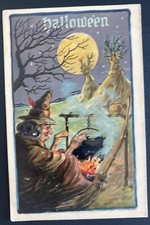 1909 Indianapolis IN USA Picture Postcard Cover PPC Halloween Witch picture