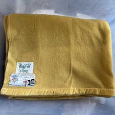 Vintage Marshall Field & Company 1960's Yellow Wool Blanket picture