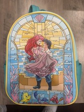 NWT The Little Mermaid Ariel Stained Glass Loungefly Mini Backpack picture