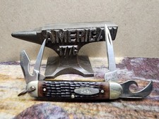 CASE XX USA 2 DOT 1988 JIGGED BROWN DELRIN SCOUT CAMPERS KNIFE 640045R picture
