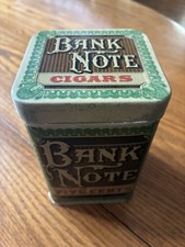 1920s Bank Note Banknote Cigar Tin (Tobacco) Factory #750 1st District PA NOS picture