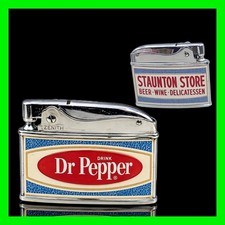Vintage Dr Pepper Staunton Store Beer Wine Advertising Flat Ad Lighter - UNFIRED picture