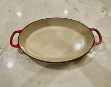 Le Creuset Signature 3 QT Cherry Red Enameled Cast Iron Oval Baker NEW picture
