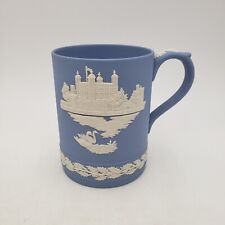 Vintage 1973 Wedgwood Blue Jasperware Christmas Tower Of London Mug Cup picture